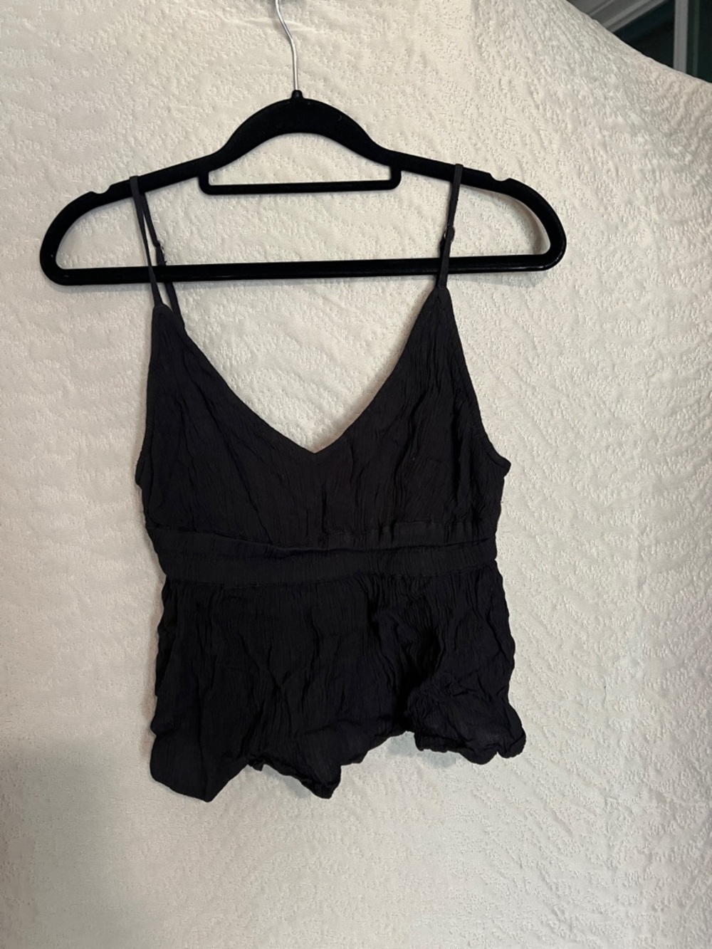 O’Neil Black V-Neck Spaghetti Strap Women's Peplum Top Size XS